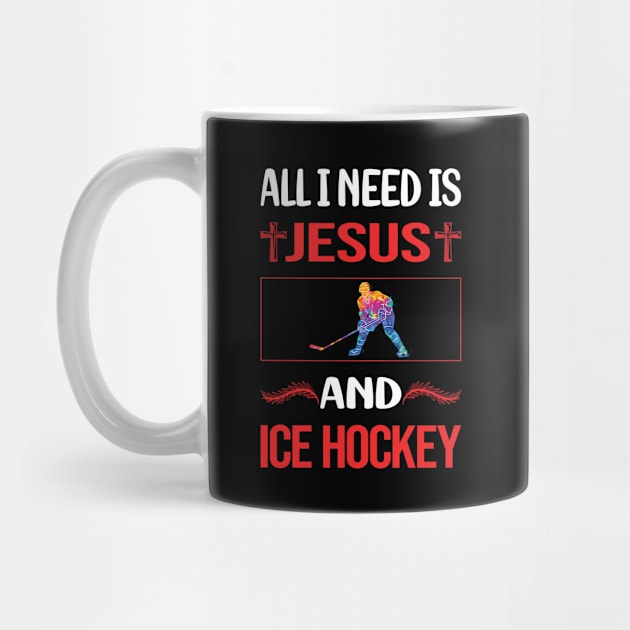 Funny Jesus Ice Hockey by Happy Life